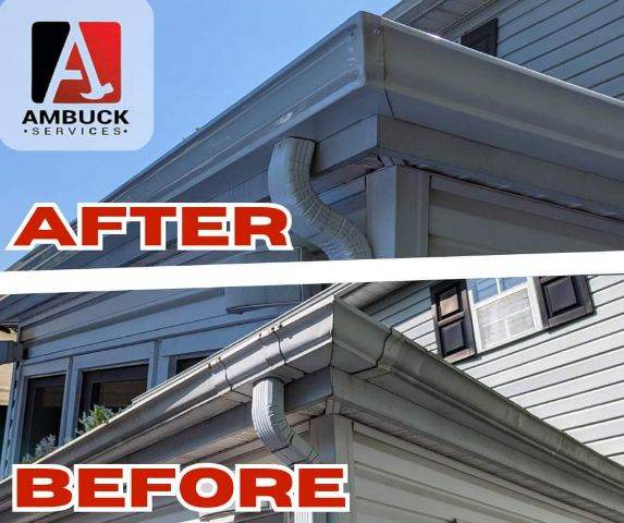 before and after gutter install